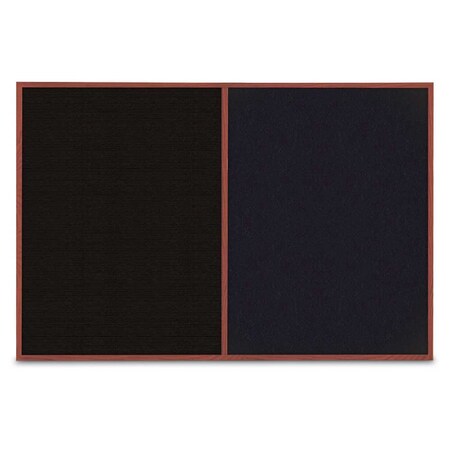 United Visual Products Slim Style Indoor Enclosed Corkboard, 42 UVRDS42SBH-WHITE-RUBBER